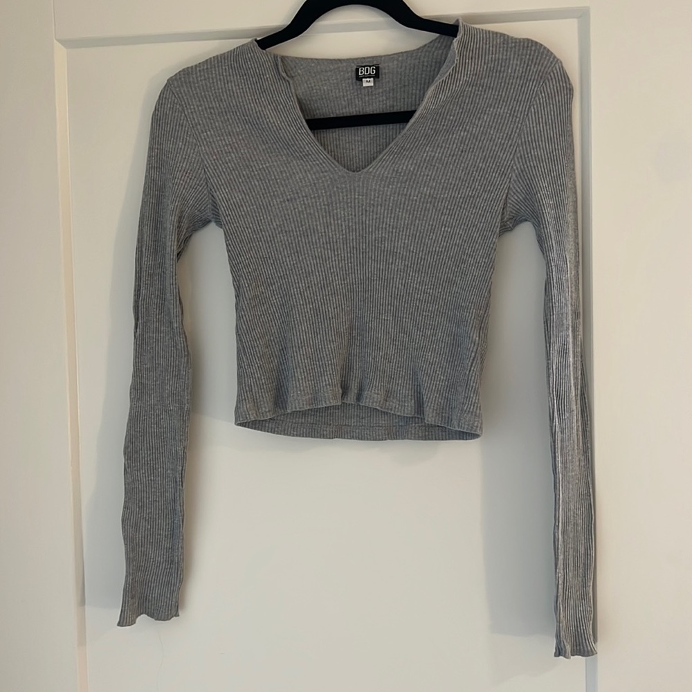 BDG Long Sleeve Cropped Shirt